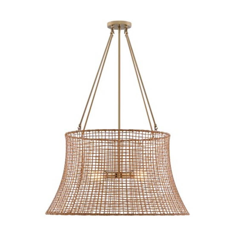 Longleaf 4-Light Outdoor Chandelier in Burnished Brass - I58423339577