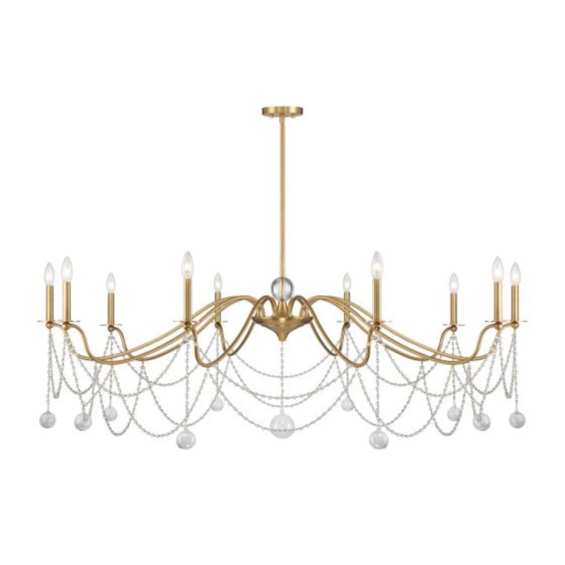 Mariposa 10-Light Chandelier in Warm Brass - I58423339547