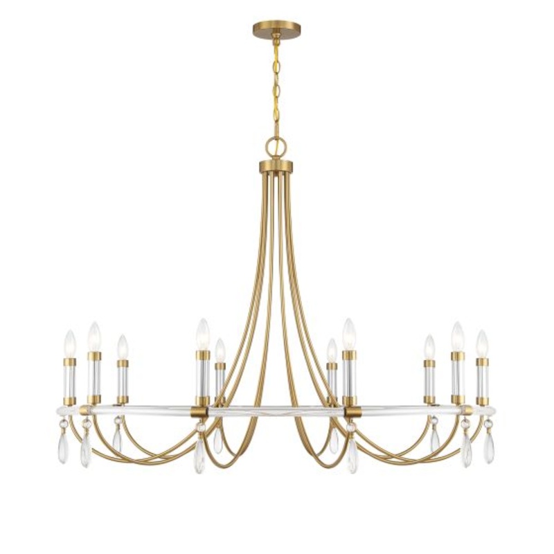 Mayfair 10-Light Chandelier in Warm Brass and Chrome - I58423339550