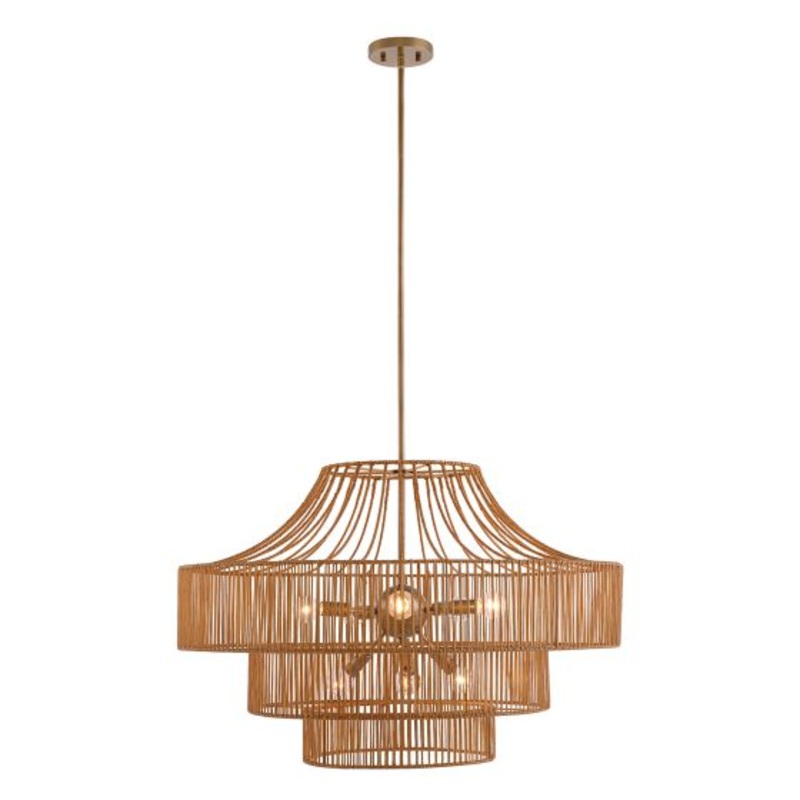 Medlock 8-Light Outdoor Chandelier in Burnished Brass - I58423339581