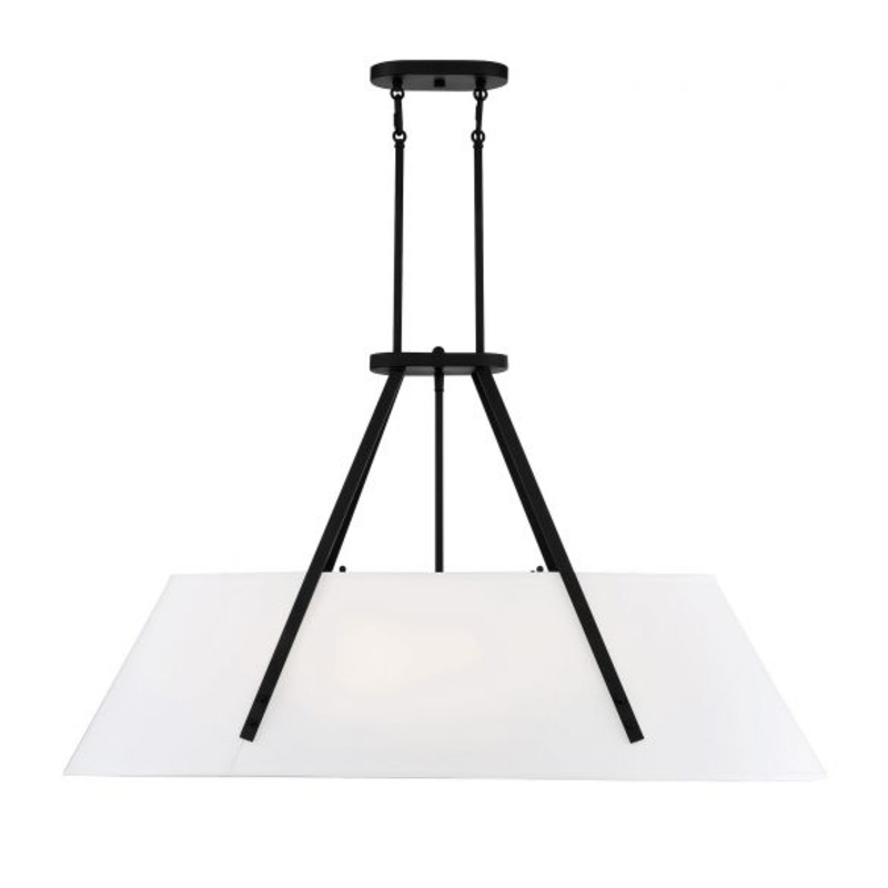 Newport 6-Light Oval Chandelier in Matte Black - I58423339602