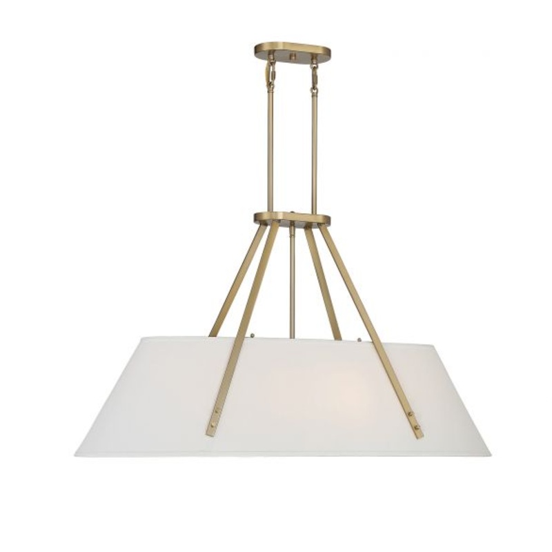 Newport 6-Light Oval Chandelier in Warm Brass - I58423339594