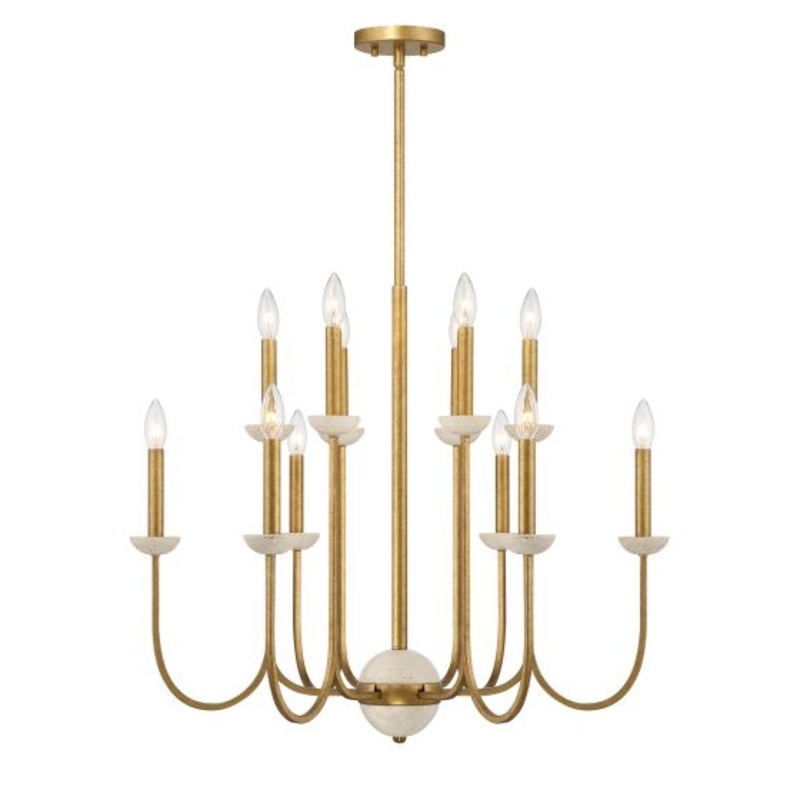 Oakhurst 12-Light Chandelier in Antique Gold - I58423339452
