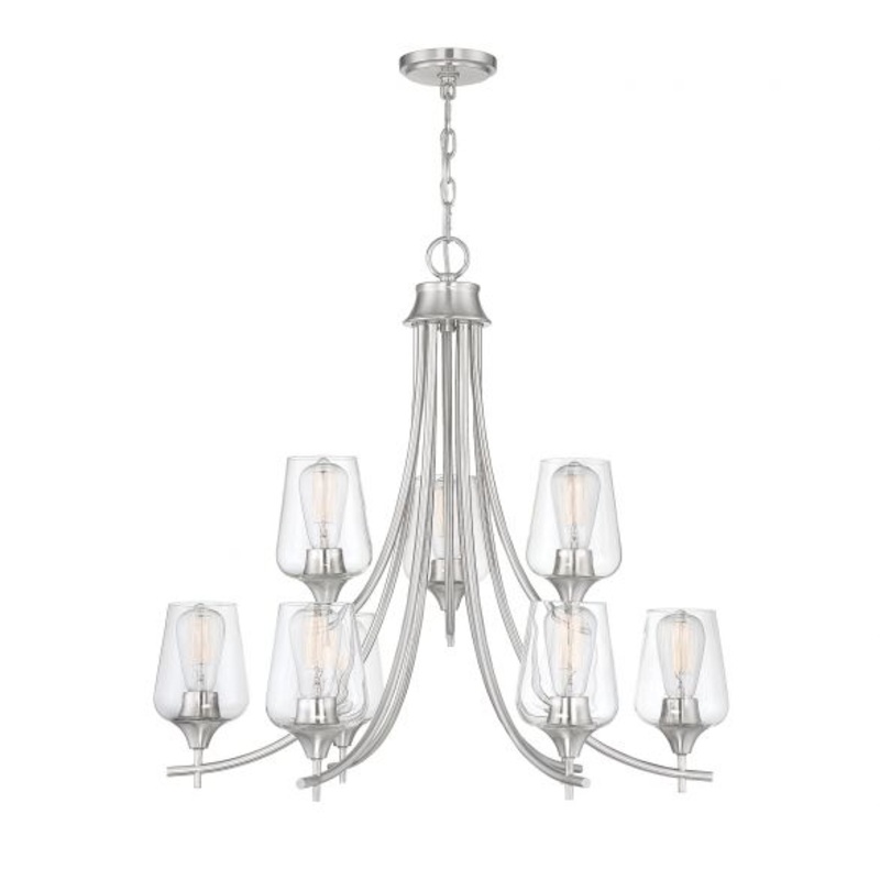 Octave 9-Light Chandelier in Satin Nickel - I58423339616
