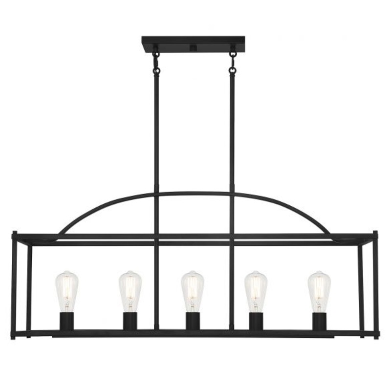 Palladian 5-Light Linear Chandelier in Matte Black - I58423339605
