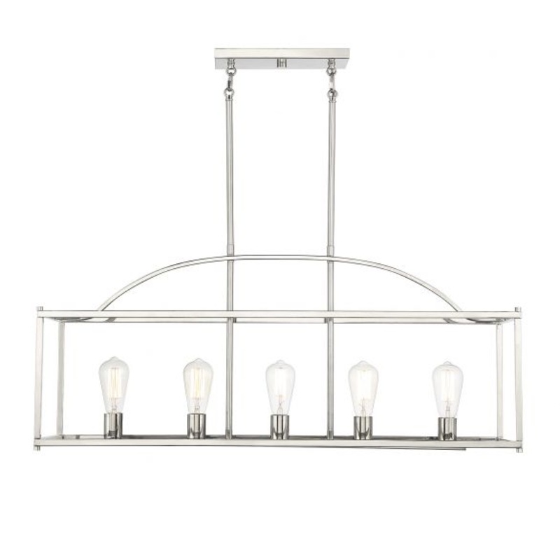 Palladian 5-Light Linear Chandelier in Polished Nickel - I58423339597