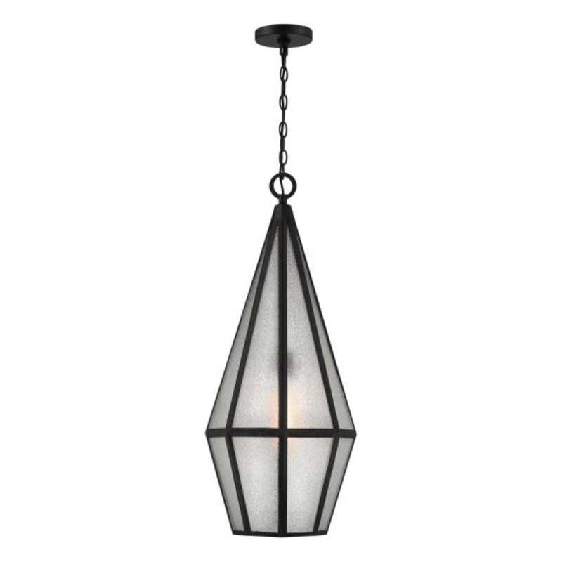 Peninsula 1-Light Outdoor Hanging Lantern in Matte Black - I58423339467