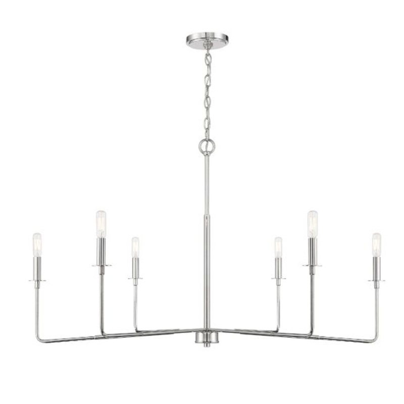 Salerno 6-Light Chandelier in Polished Nickel - I58423339623