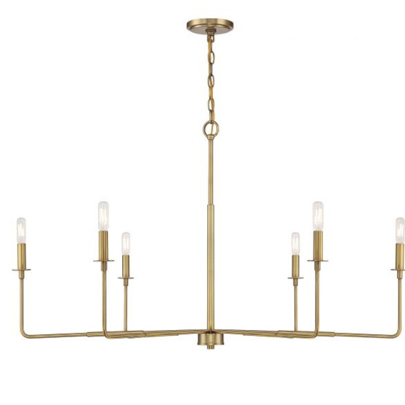 Salerno 6-Light Chandelier in Warm Brass - I58423339598