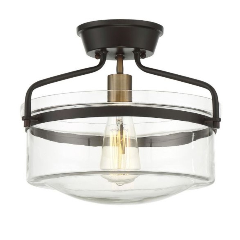 1-Light Ceiling Light in Oil Rubbed Bronze with Natural Brass - I58423339234