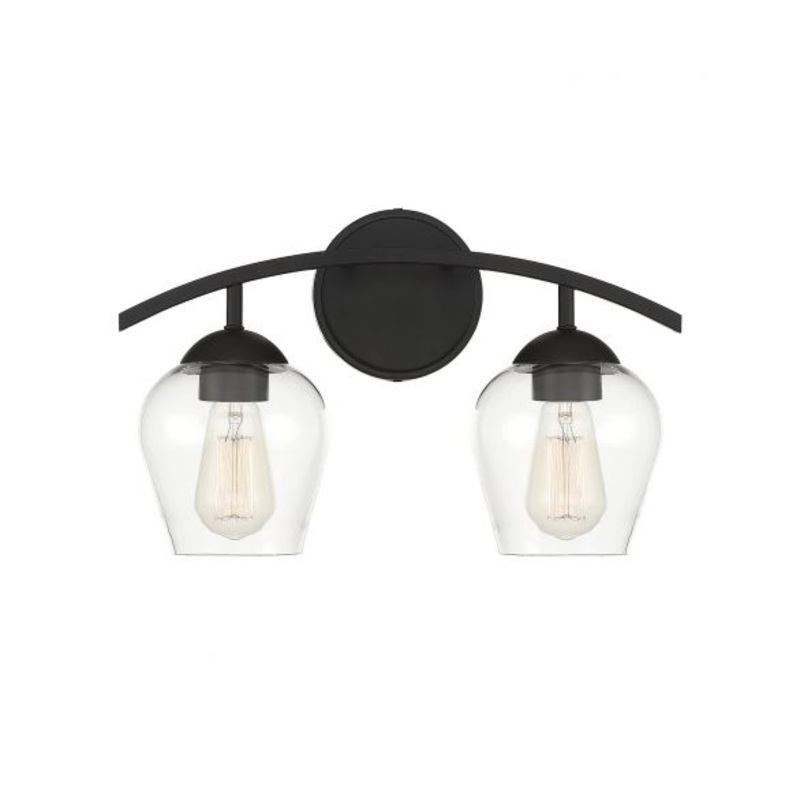 2-Light Bathroom Vanity Light in Matte Black - I58423339251