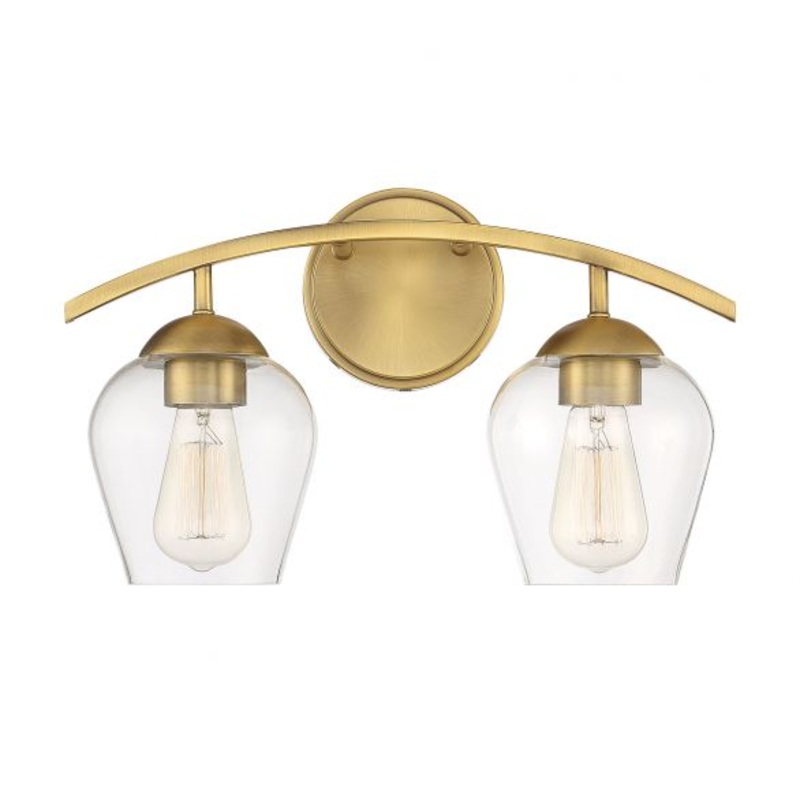 2-Light Bathroom Vanity Light in Natural Brass - I58423339256