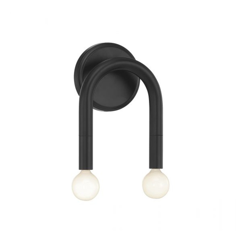 2-Light Wall Sconce in Matte Black - I58423339247