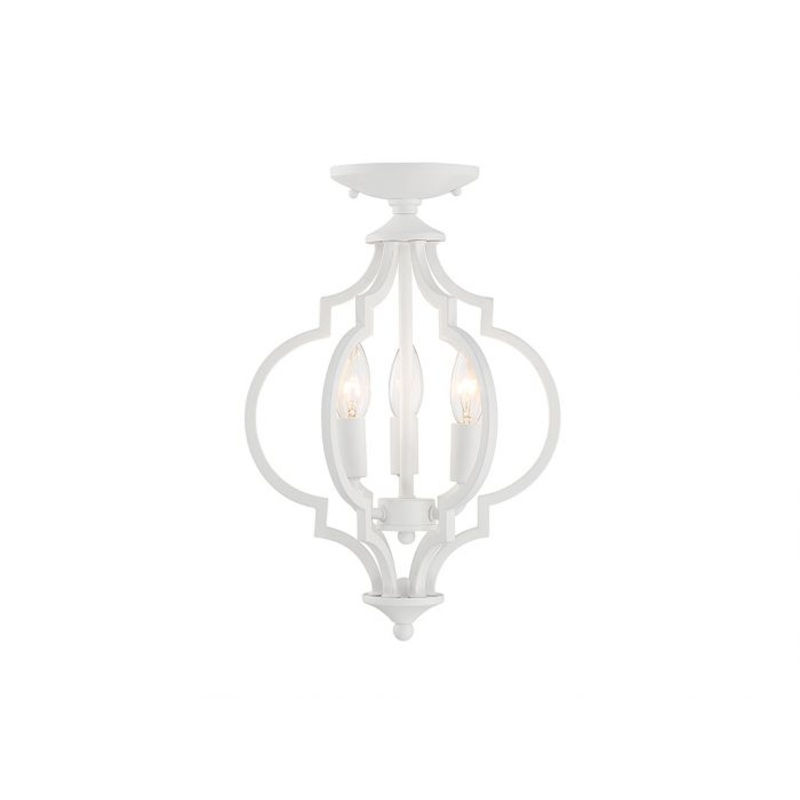 3-Light Convertible Semi-Flush or Pendant in Bisque White - I58423339401