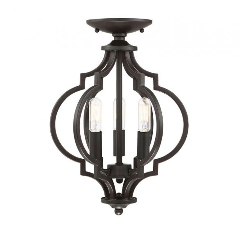 3-Light Convertible Semi-Flush or Pendant in Oil Rubbed Bronze - I58423339236