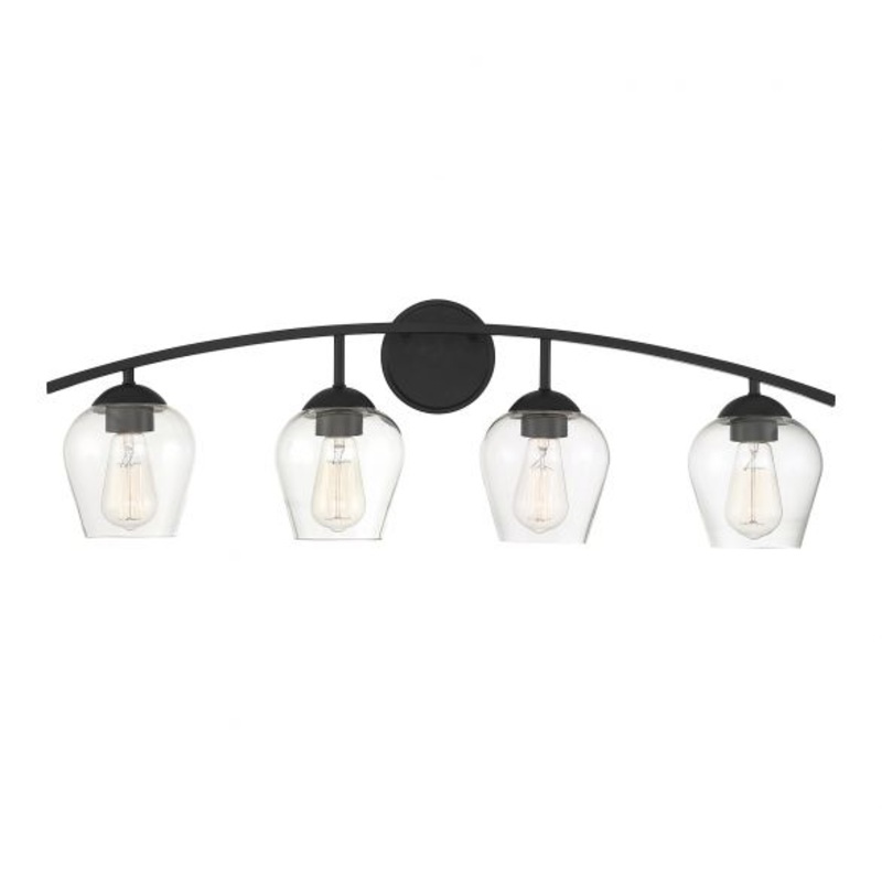 4-Light Bathroom Vanity Light in Matte Black - I58423339243