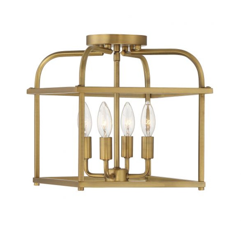 4-Light Ceiling Light in Natural Brass - I58423339323