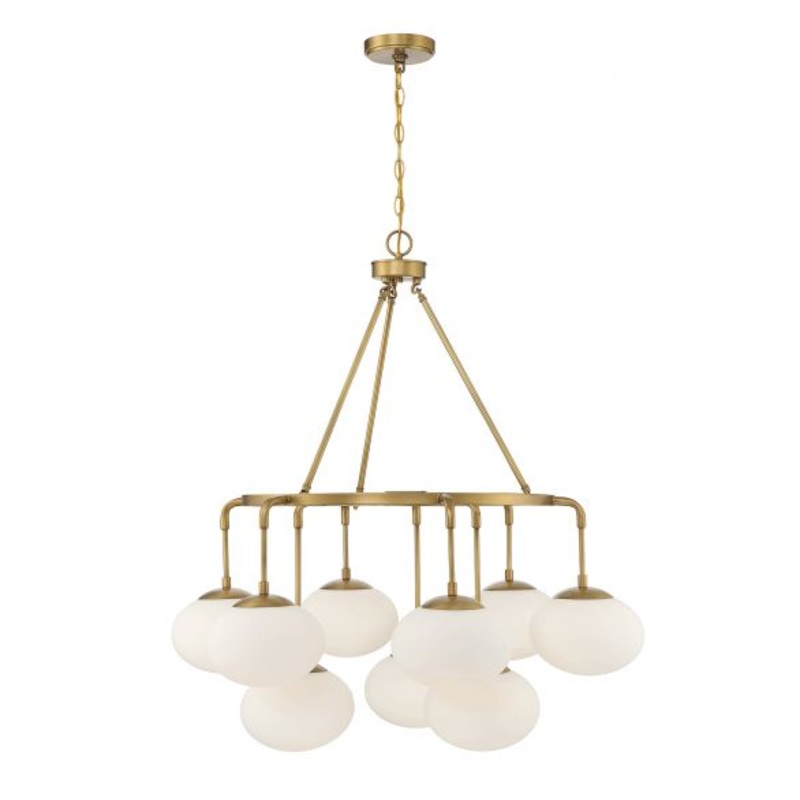 9-Light Chandelier in Natural Brass - I58423339184
