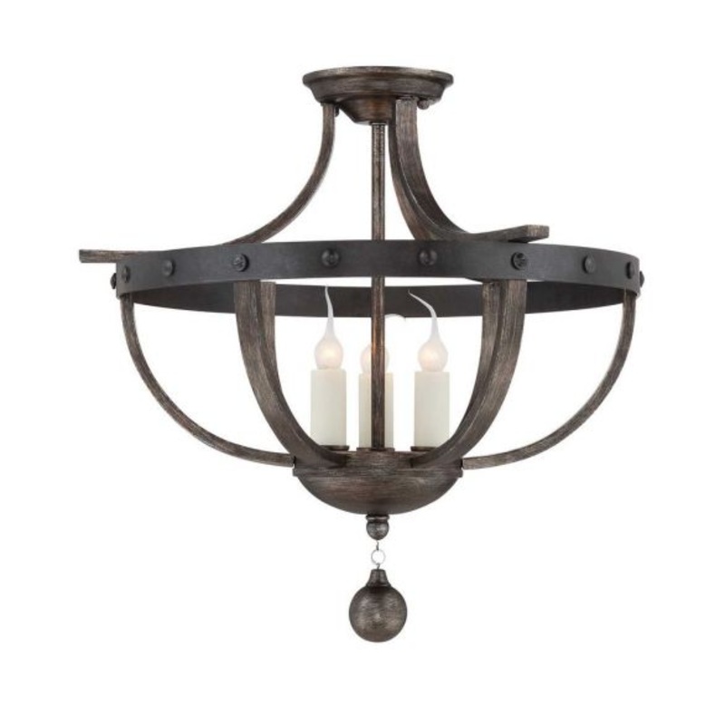 Alsace 3-Light Ceiling Light in Reclaimed Wood - I58423339180