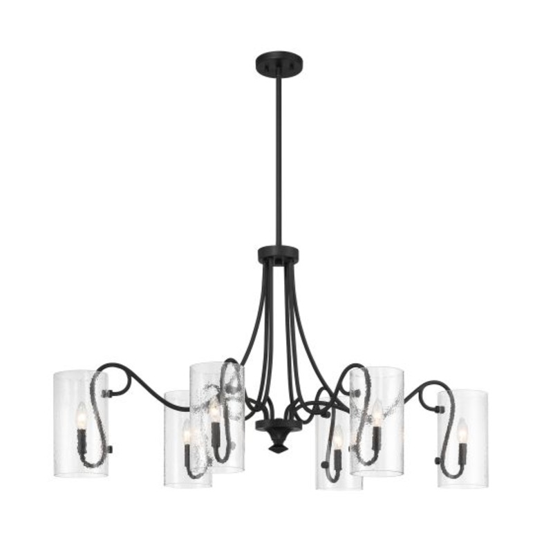 Calgary 6-Light Oval Chandelier in Matte Black - I58423339358