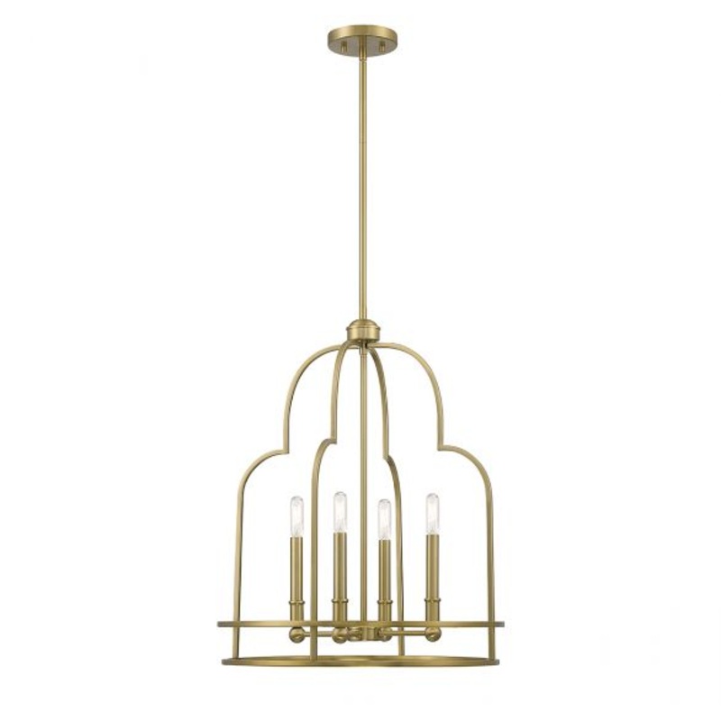 Diplomat 4-Light Pendant in Warm Brass - I58423339281