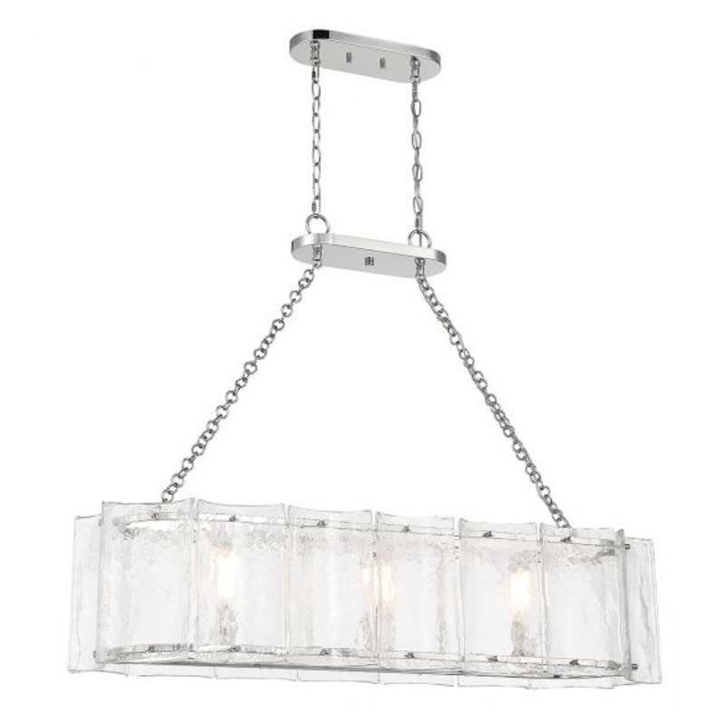 Genry 3-Light Linear Chandelier in Polished Nickel - I58423339269