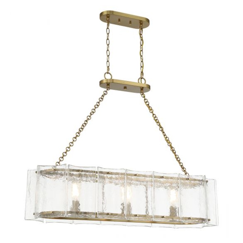 Genry 3-Light Linear Chandelier in Warm Brass - I58423339265
