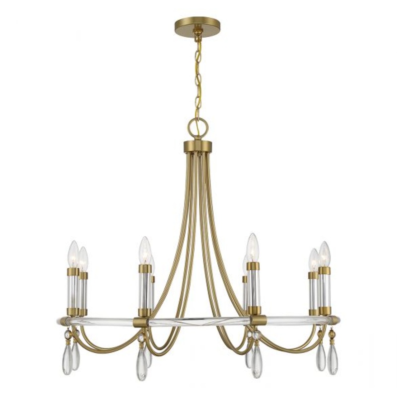 Mayfair 8-Light Chandelier in Warm Brass and Chrome - I58423339272