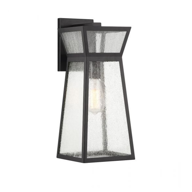Millford 1-Light Outdoor Wall Lantern in Matte Black - I58423339277