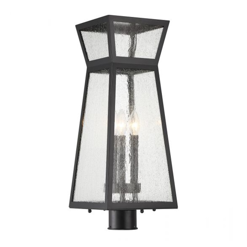 Millford 3-Light Outdoor Post Lantern in Matte Black - I58423339283