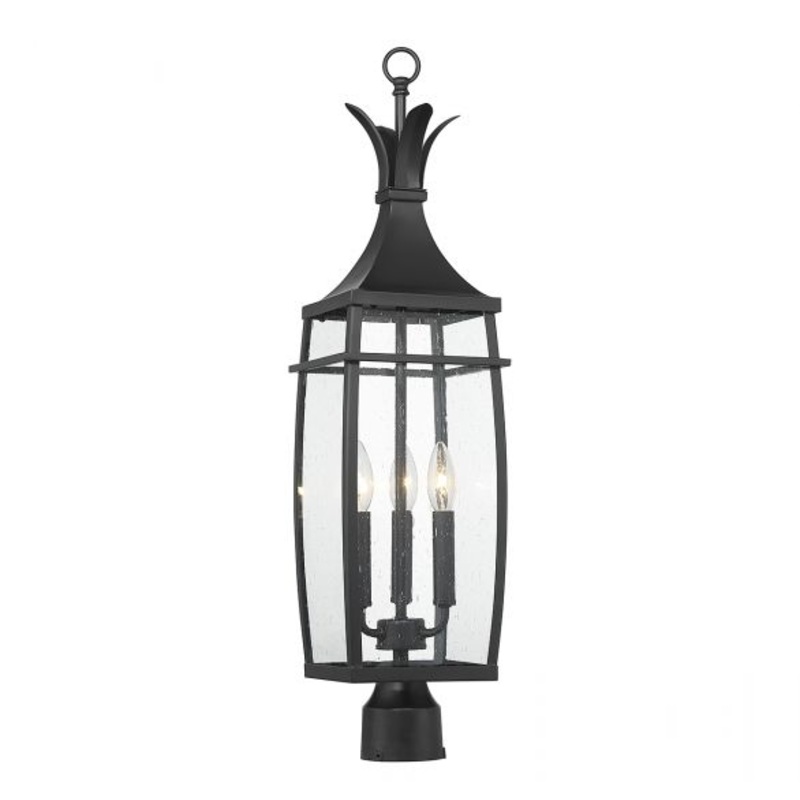Montpelier 3-Light Outdoor Post Lantern in Matte Black - I58423339220