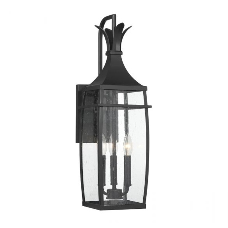 Montpelier 3-Light Outdoor Wall Lantern in Matte Black - I58423339218