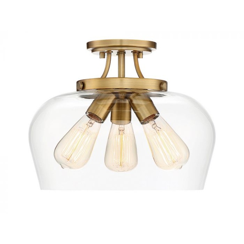 Octave 3-Light Ceiling Light in Warm Brass - I58423339366