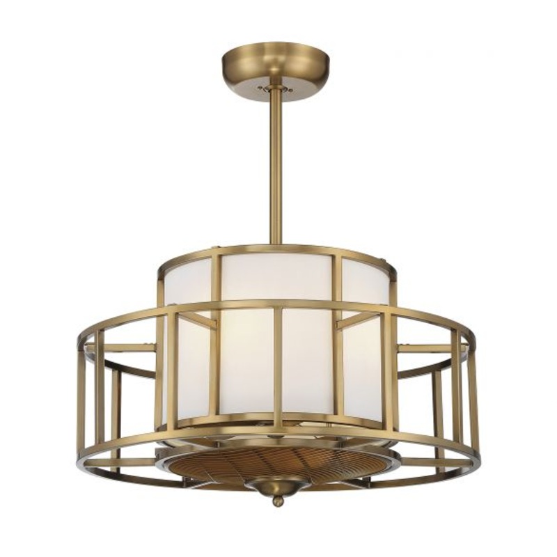 Oslo 4-Light Fan D'Lier in Warm Brass - I58423339194