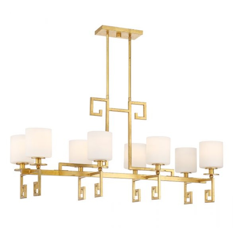 Quatrain 8-Light Linear Chandelier in True Gold - I58423339328