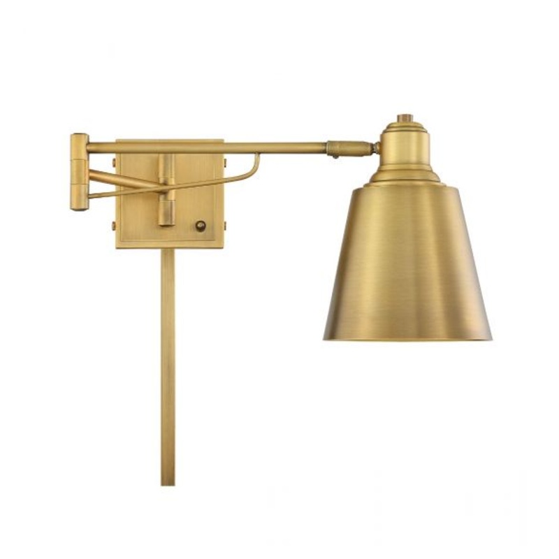 1-Light Adjustable Wall Sconce in Natural Brass - I58423339037