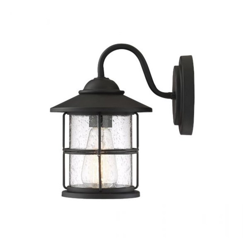 1-Light Outdoor Wall Lantern in Matte Black - I58423339094