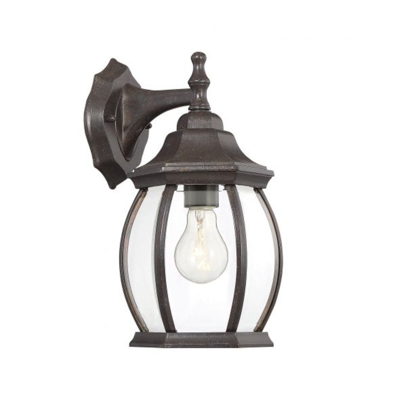 1-Light Outdoor Wall Lantern in Rustic Bronze - I58423339177