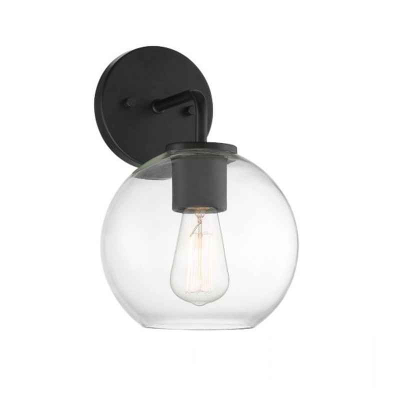 1-Light Outdoor Wall Sconce in Matte Black - I58423339099