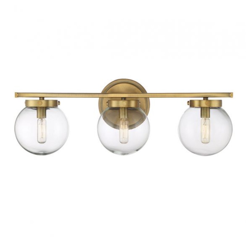 3-Light Bathroom Vanity Light in Natural Brass - I58423339036