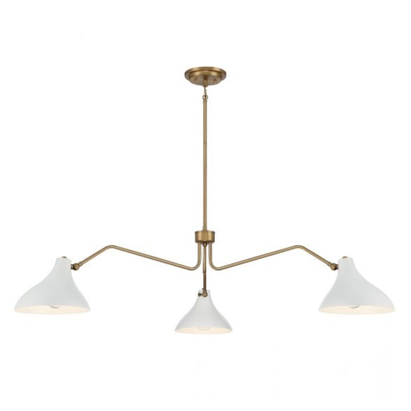 3-Light Pendant in White with Natural Brass - I58423339034