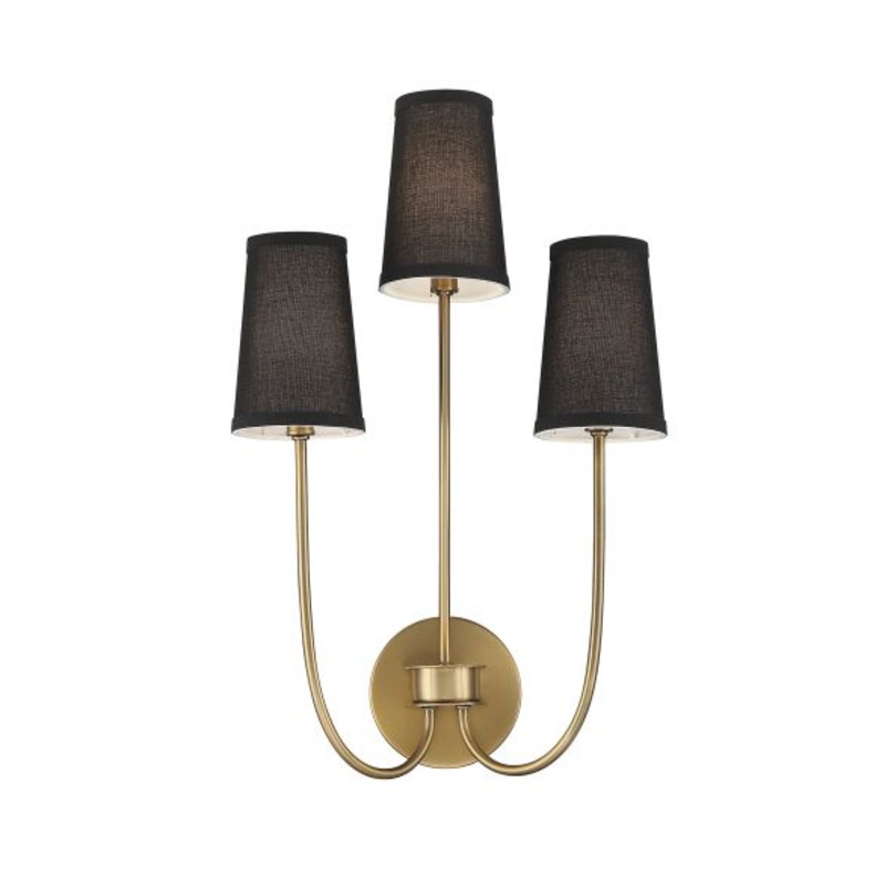 3-Light Wall Sconce in Natural Brass - I58423339106