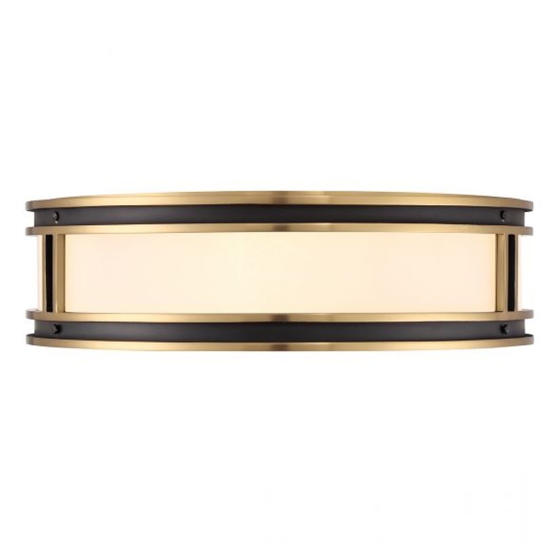 Alberti 4-Light Ceiling Light in Matte Black with Warm Brass Accents - I58423339126