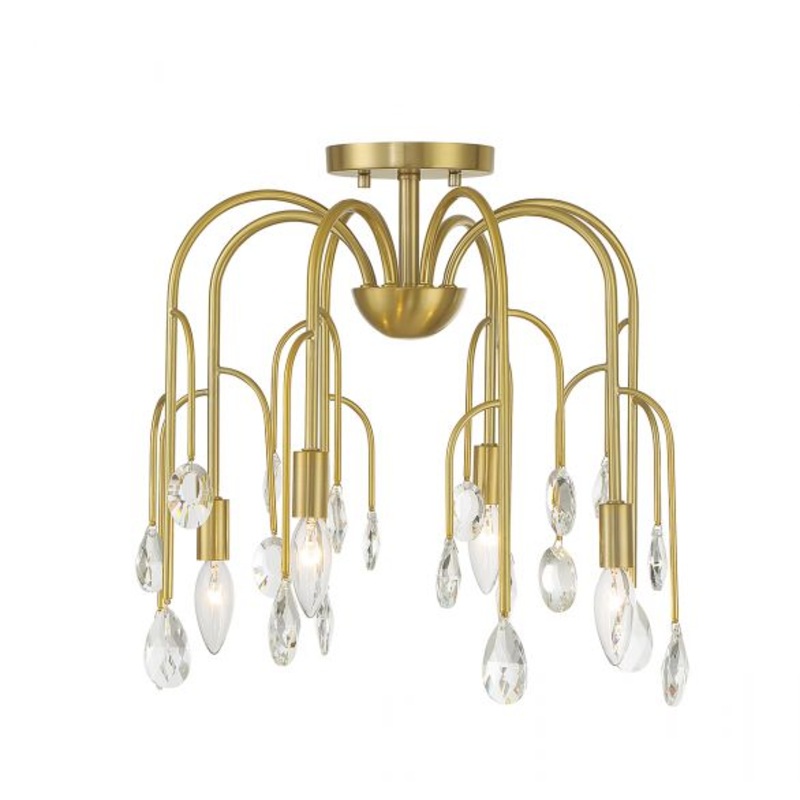 Anholt 4-Light Convertible Semi-Flush or Pendant in Noble Brass - I58423339135