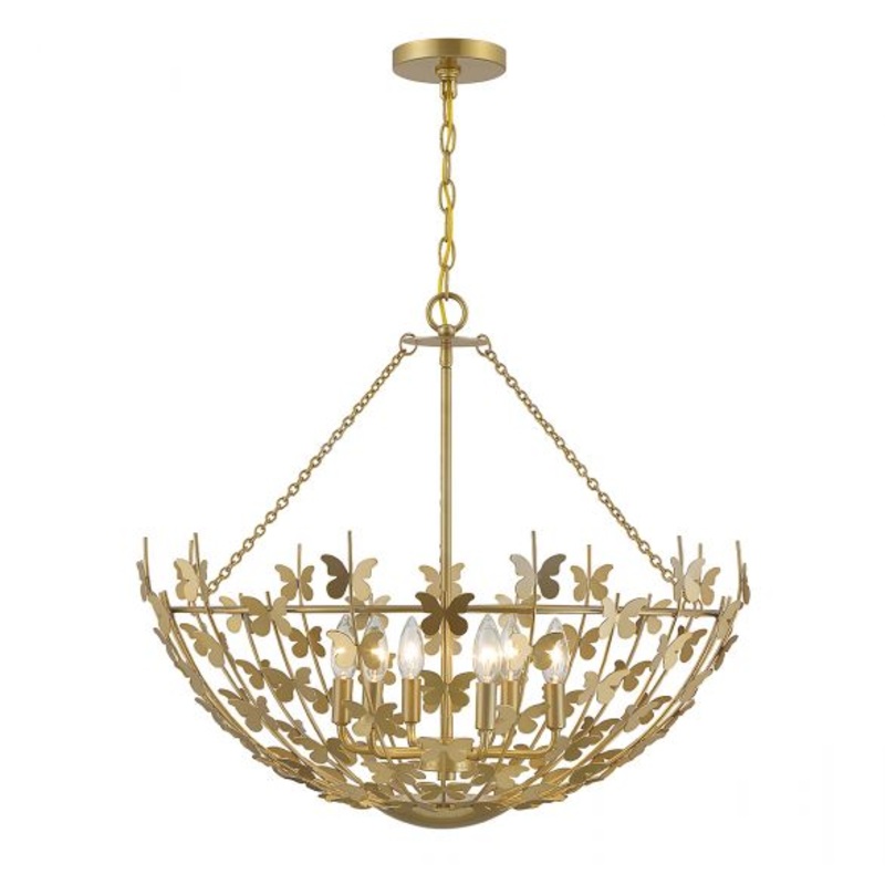 Birch 6-Light Pendant in Burnished Brass - I58423339040