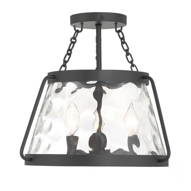Crawford 3-Light Ceiling Light in Matte Black - I58423339142