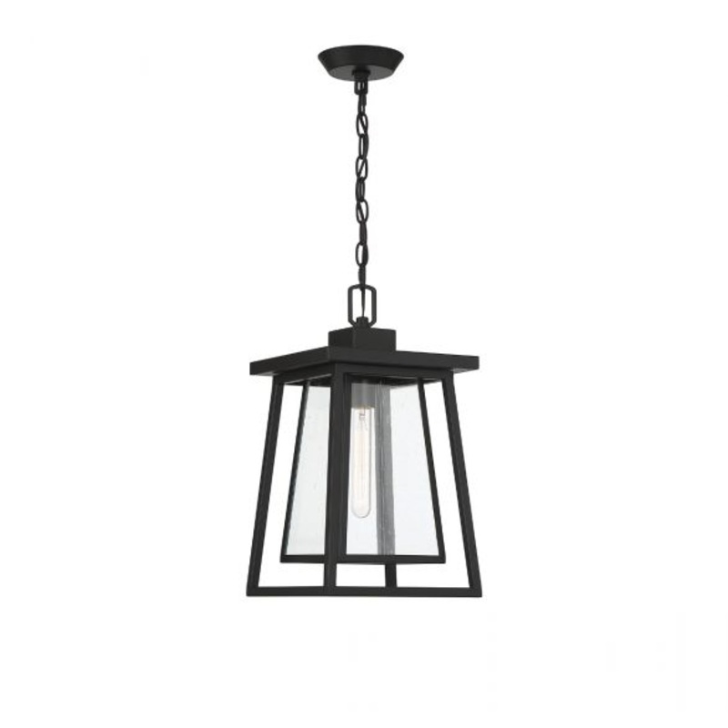 Denver 1-Light Outdoor Hanging Lantern in Matte Black - I58423339092