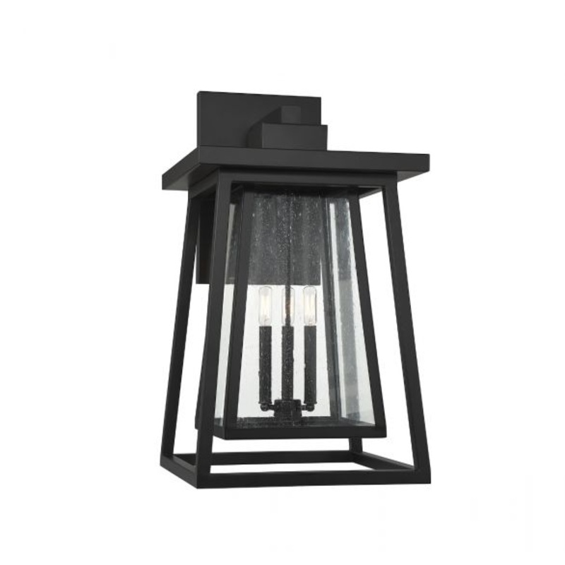 Denver 3-Light Outdoor Wall Lantern in Matte Black - I58423339095
