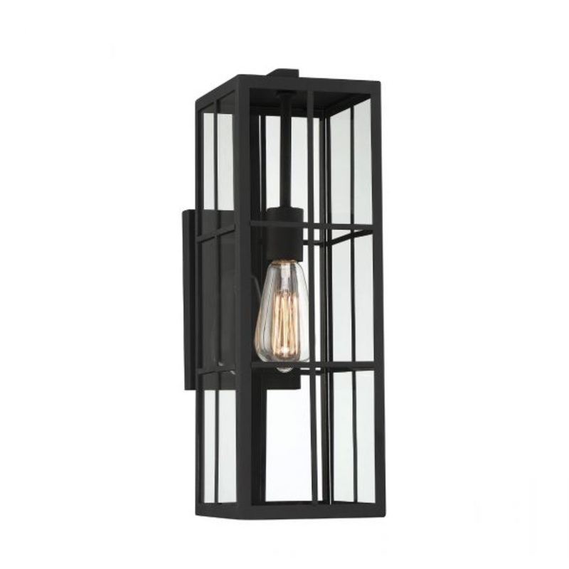 Ericson 1-Light Outdoor Wall Lantern in Matte Black - I58423339098