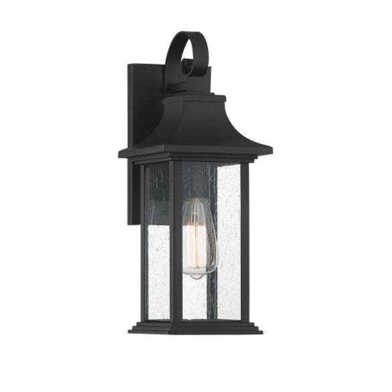 Hancock 1-Light Outdoor Wall Lantern in Matte Black - I58423339025